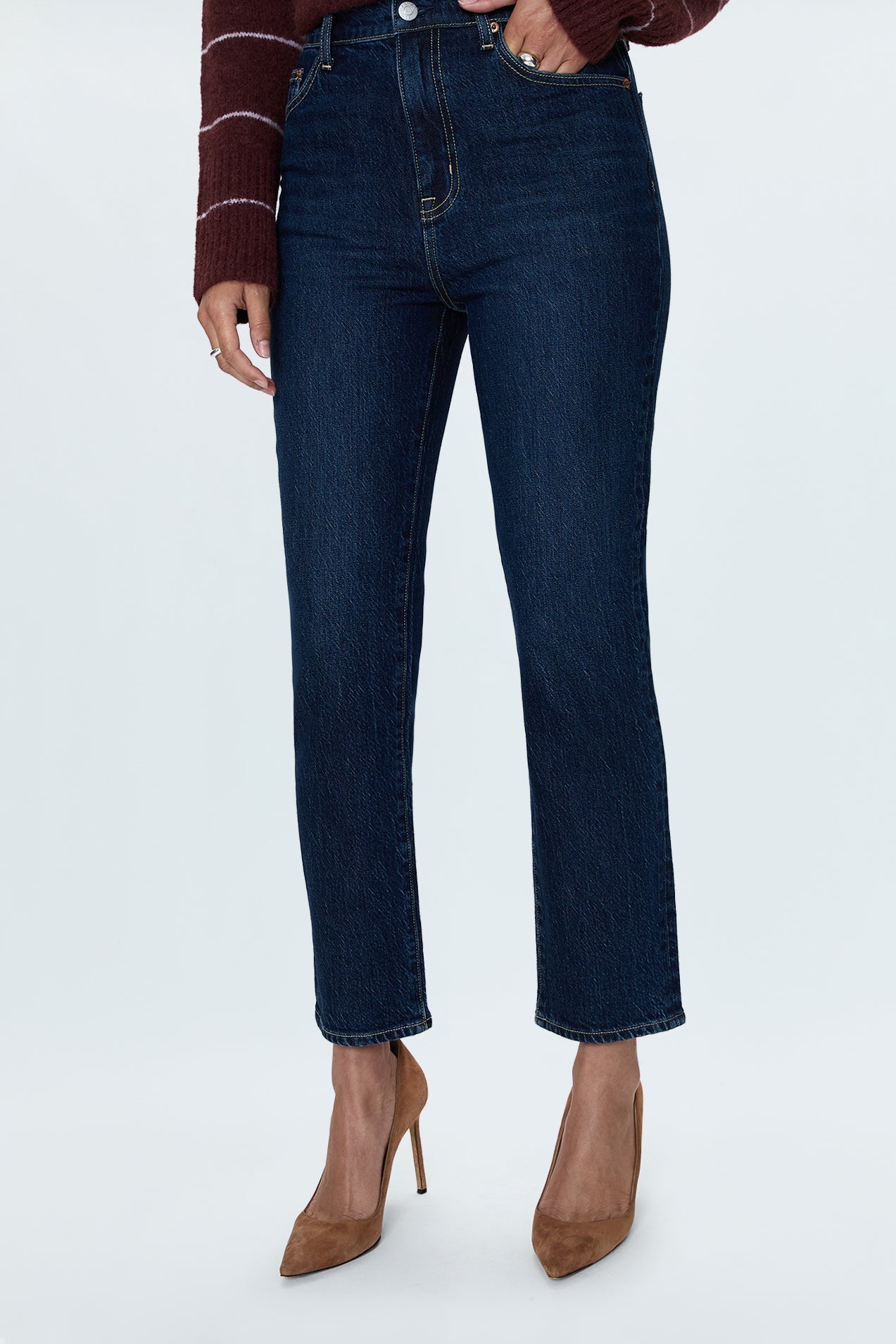 Bri High Rise Slim Straight Jean - Focus