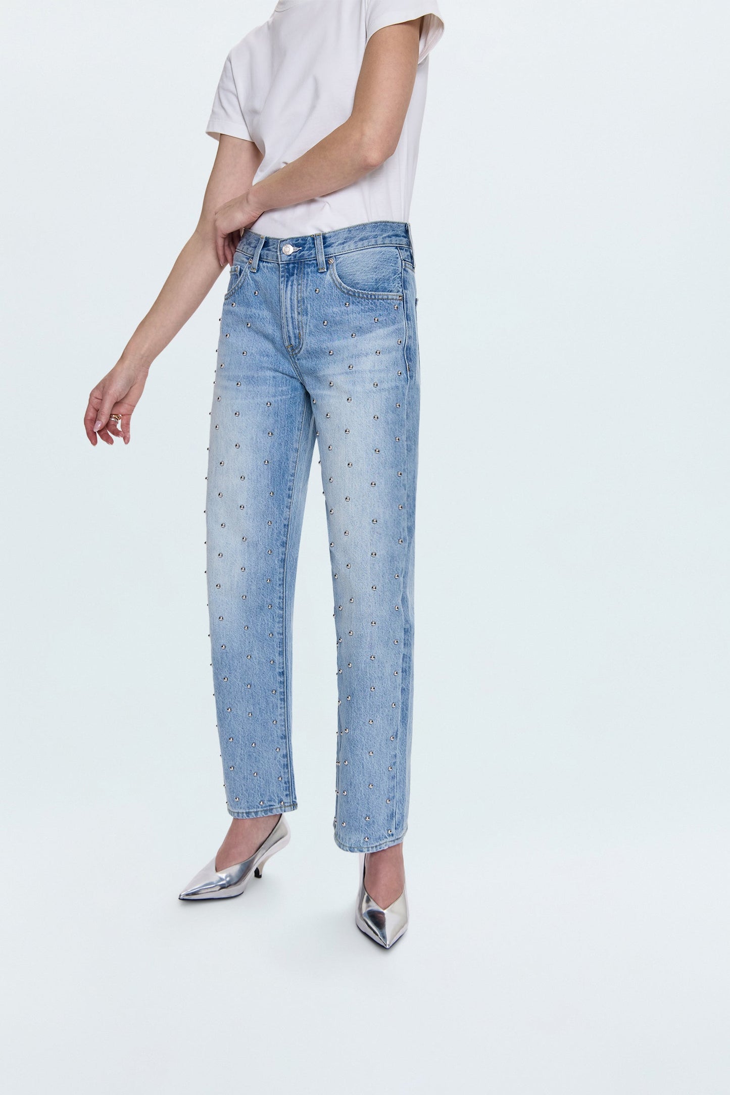 Lexi Mid Rise Bowed Straight Jean - Aries