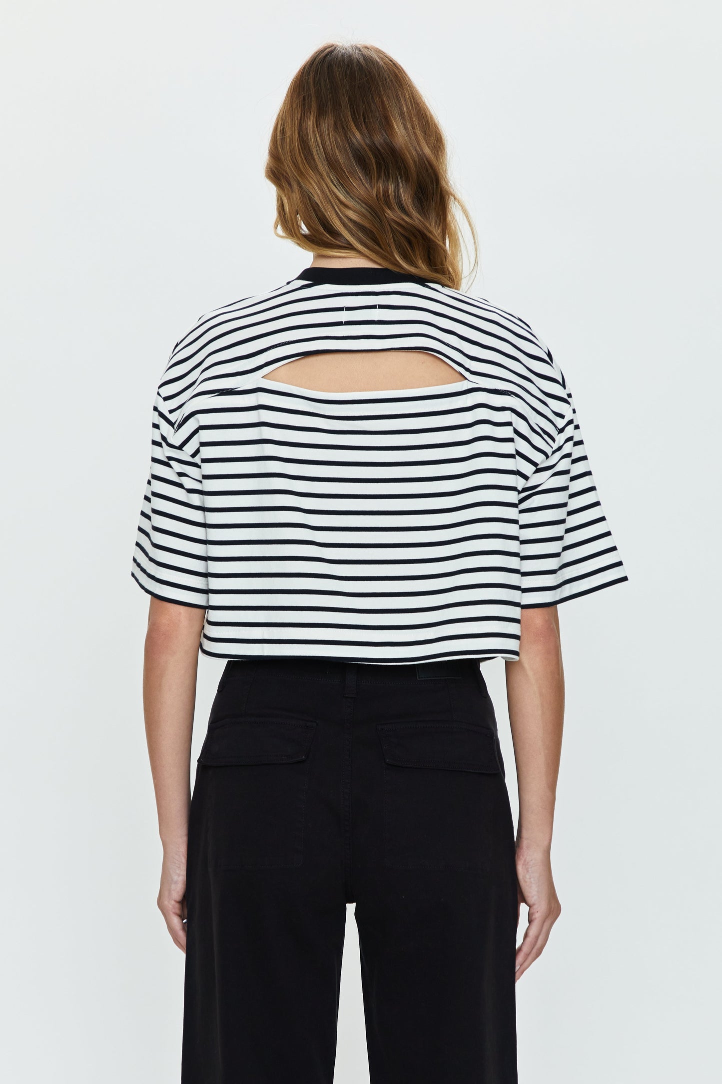Mae Tee - Black & White Stripe
