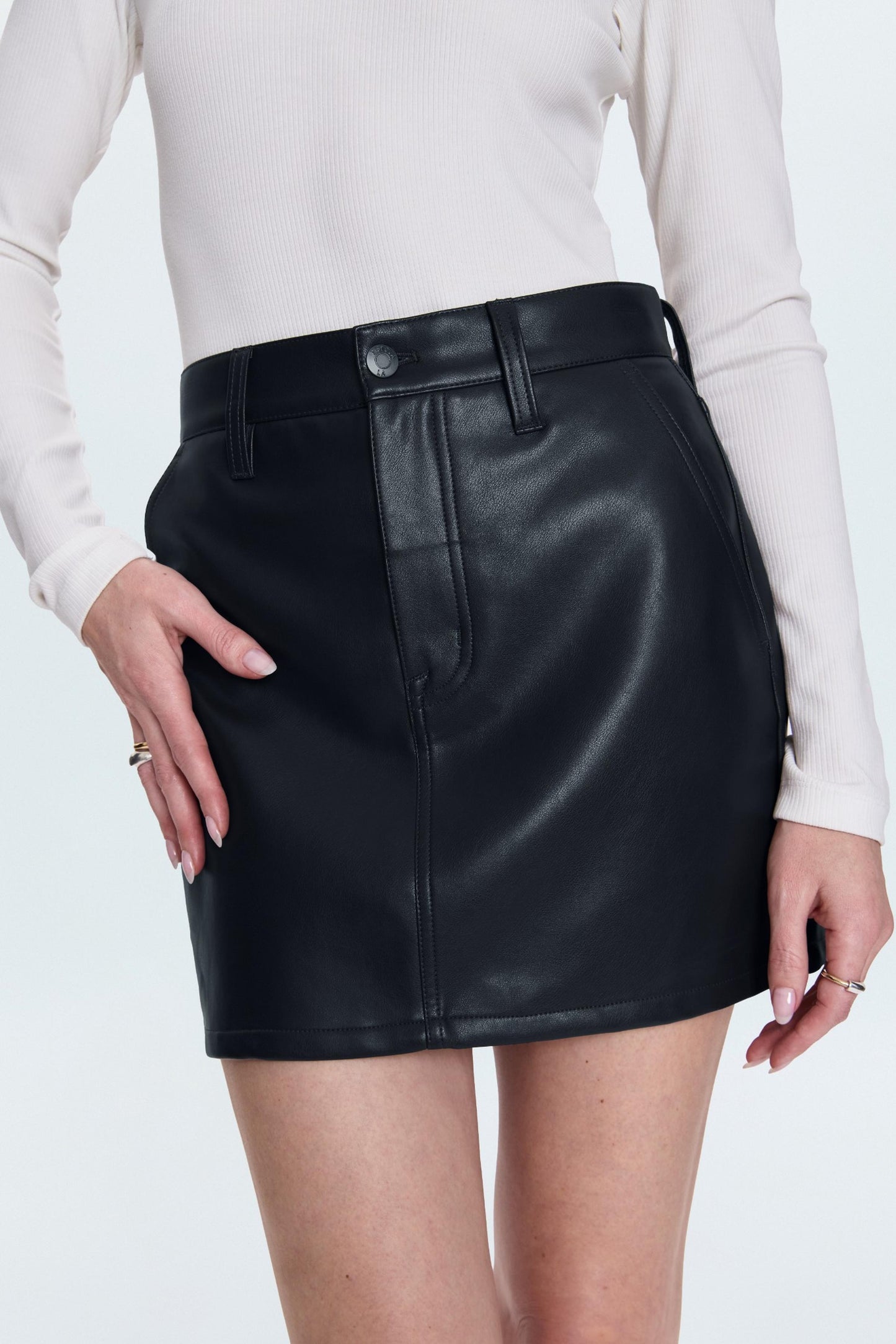 Skye Utility High Rise Mini Skirt - Slate Black