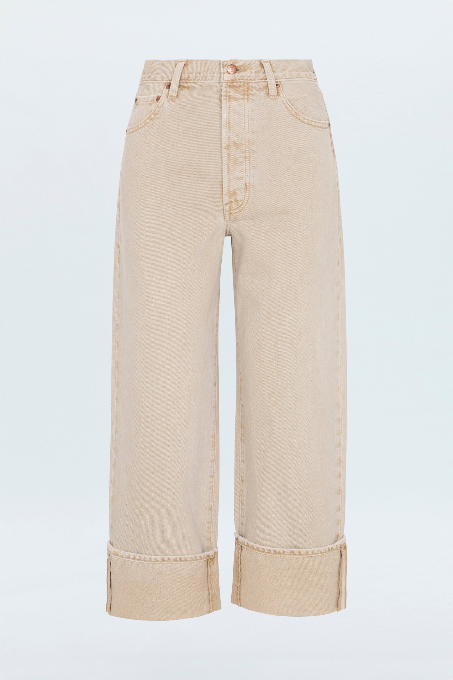 Ryder High Rise Cuffed Straight Jean - Oat
